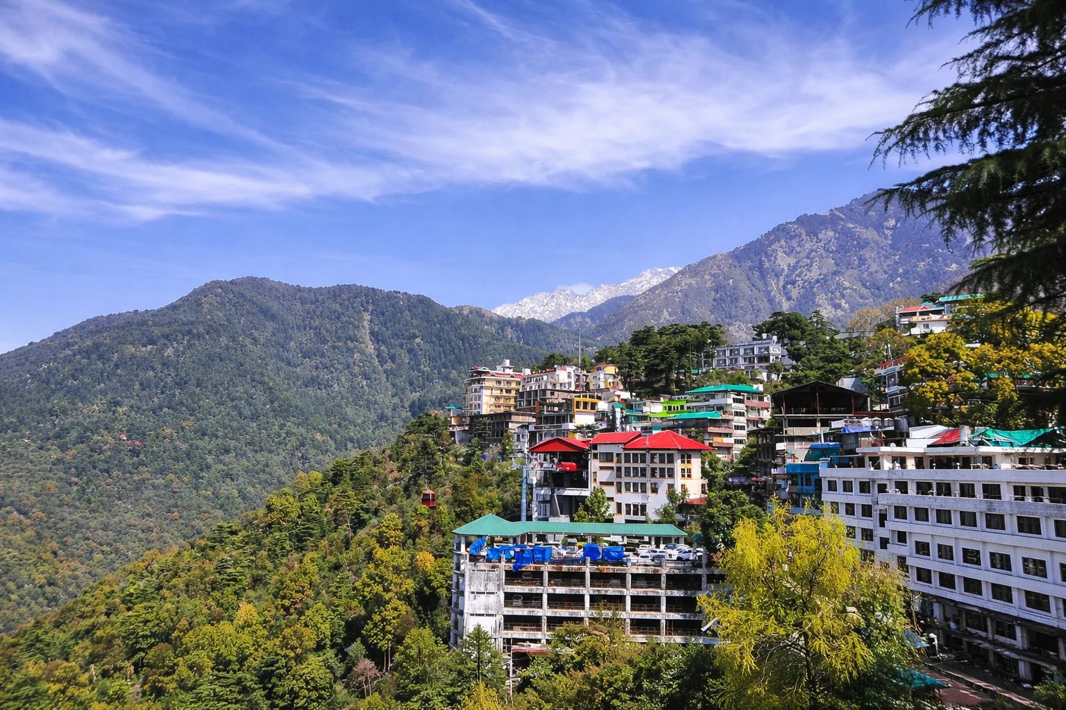Mountain town on the Dharamshala and Dalhousie route