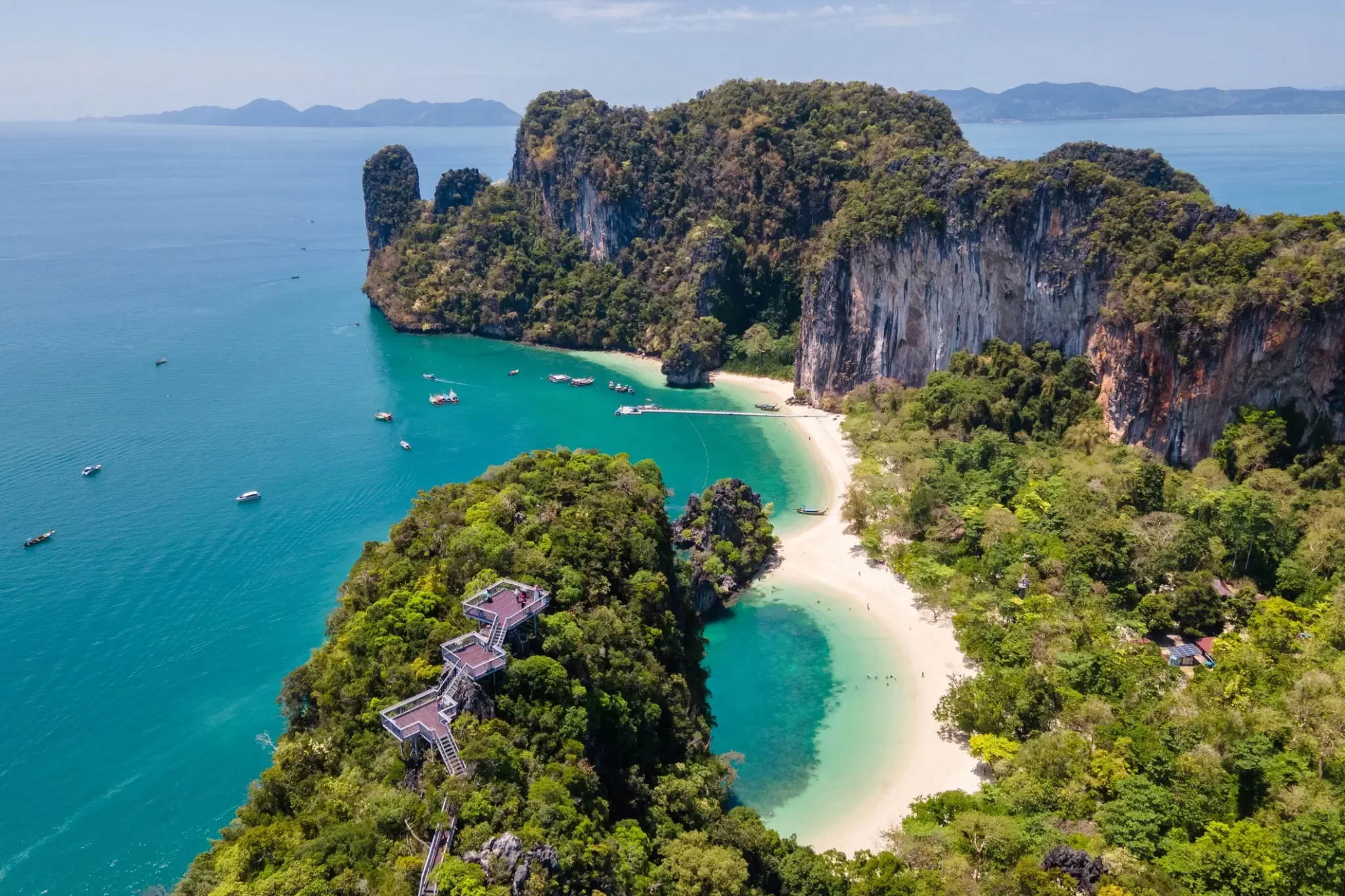 Turquoise water and limestone islands in Thailand